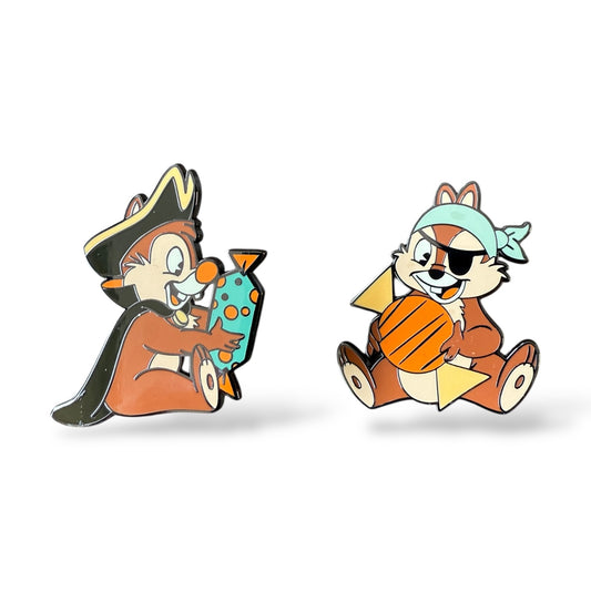 DLRP Halloween 2025 Chip n' Dale Pirate Costume Pin Set