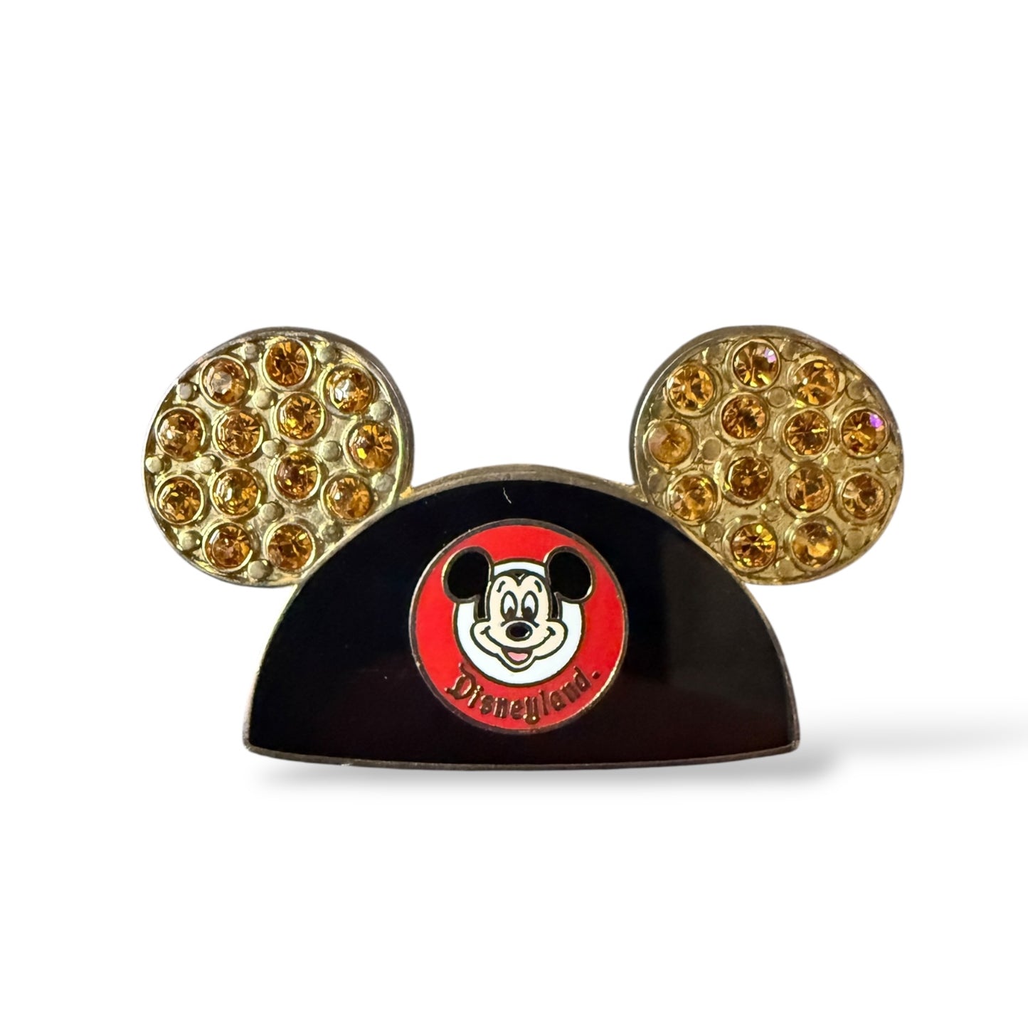DLR Mickey Mouse Ears Hat Gold Jewels Pin