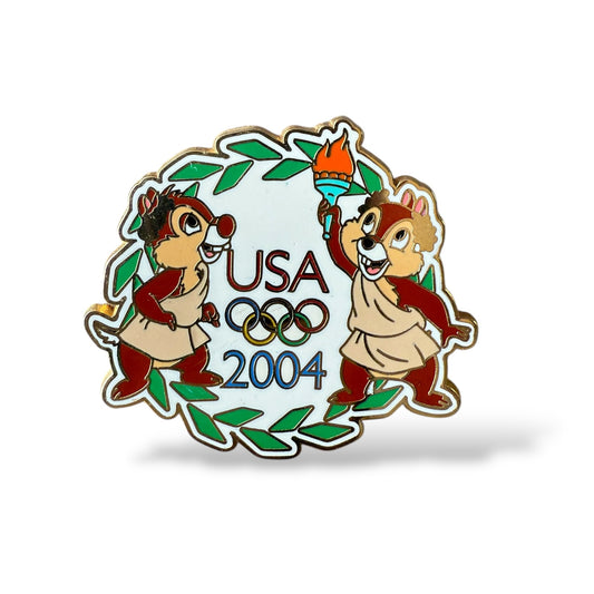 Disney Parks USA Olympic Logo Chip n' Dale Pin