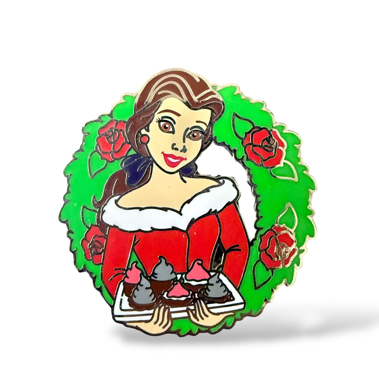 Disney Parks Christmas Holiday 2024 Character Wreaths and Treats Mystery Belle with Cupcakes Pin