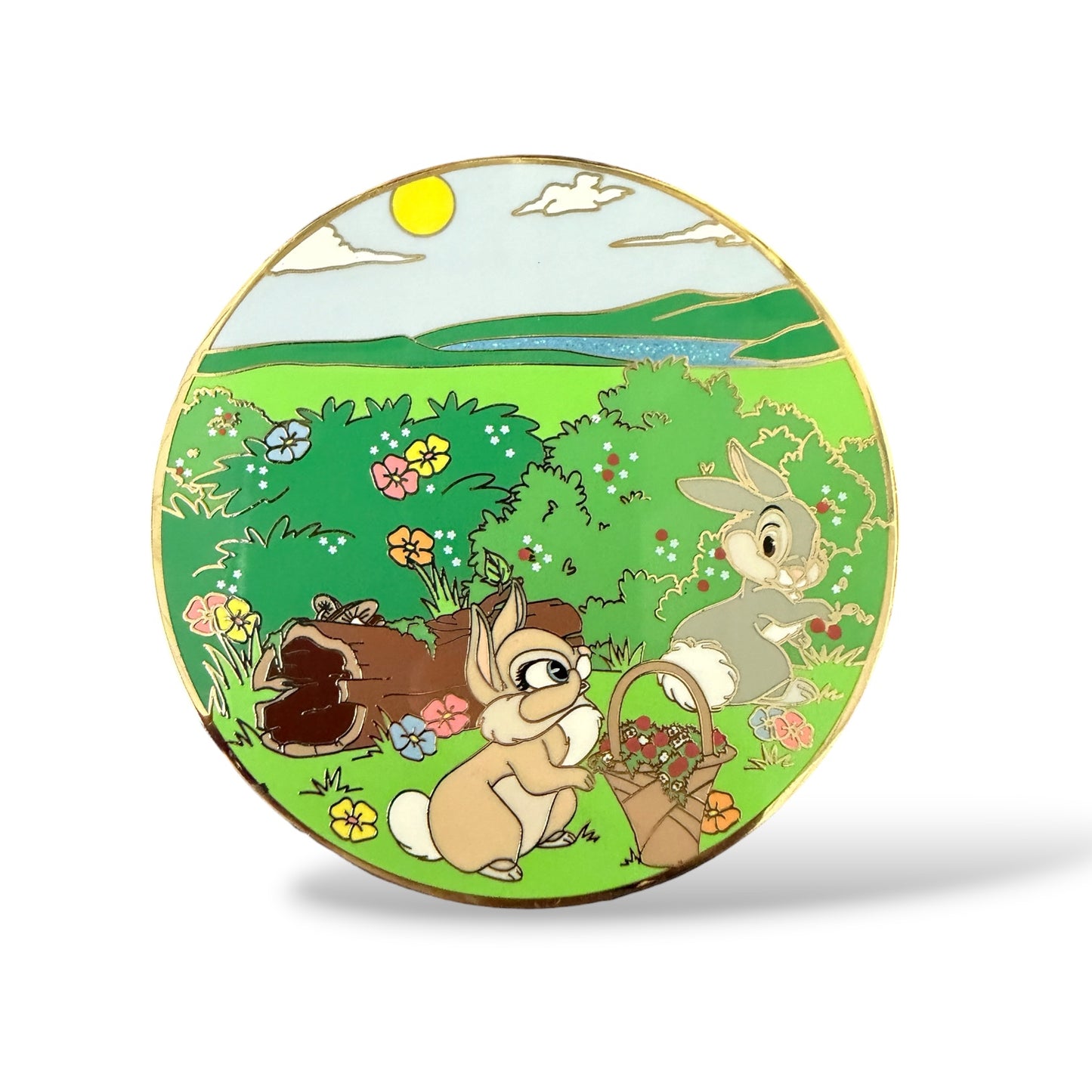 Bambi Scenic Meadow Thumper and Miss Bunny Fantasy Pin