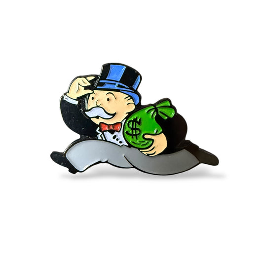 Mr. Monopoly Holding Money Bag Pin