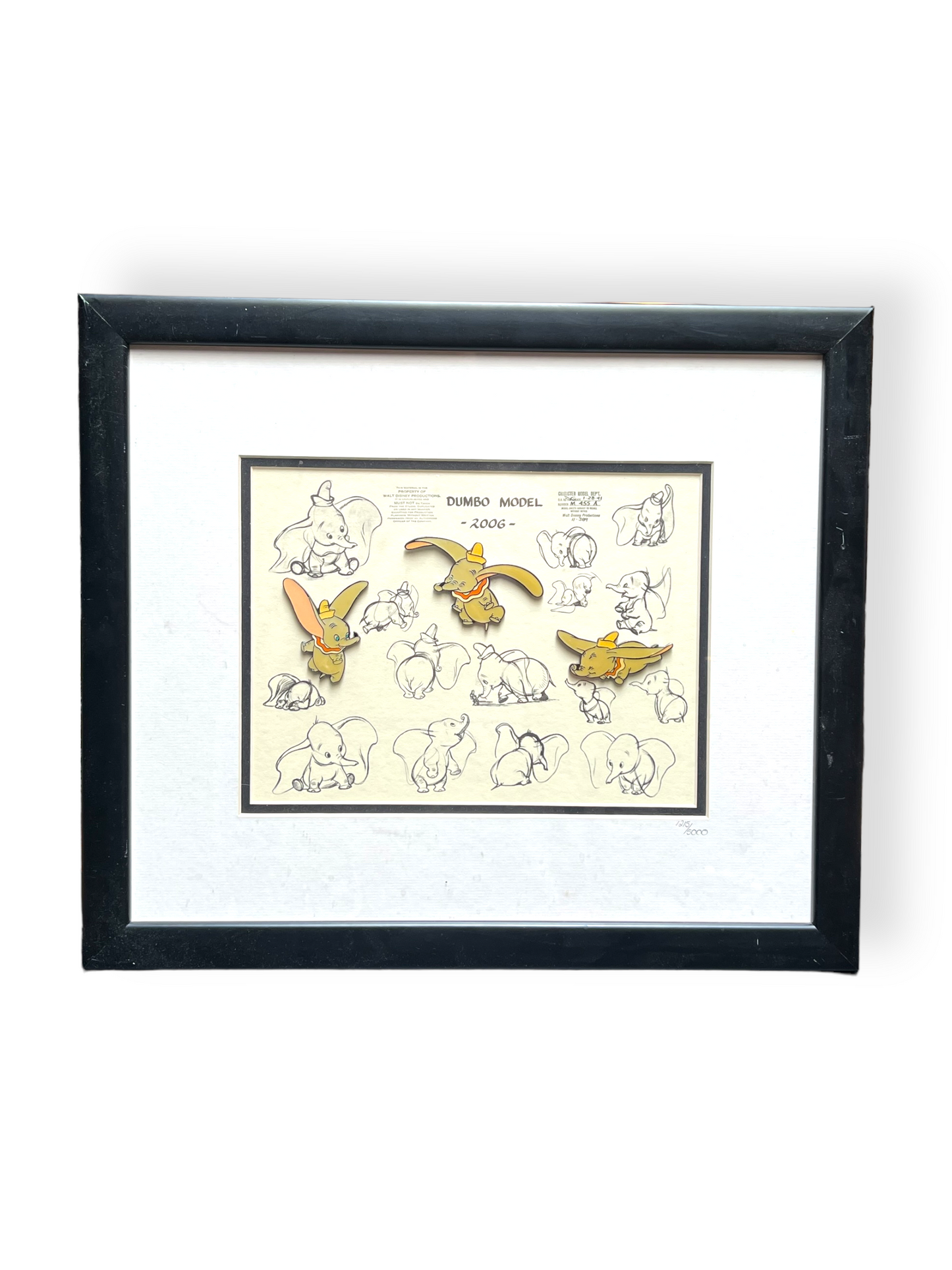 60th Anniversary Dumbo Model Sheet 3 Pin Frame Set