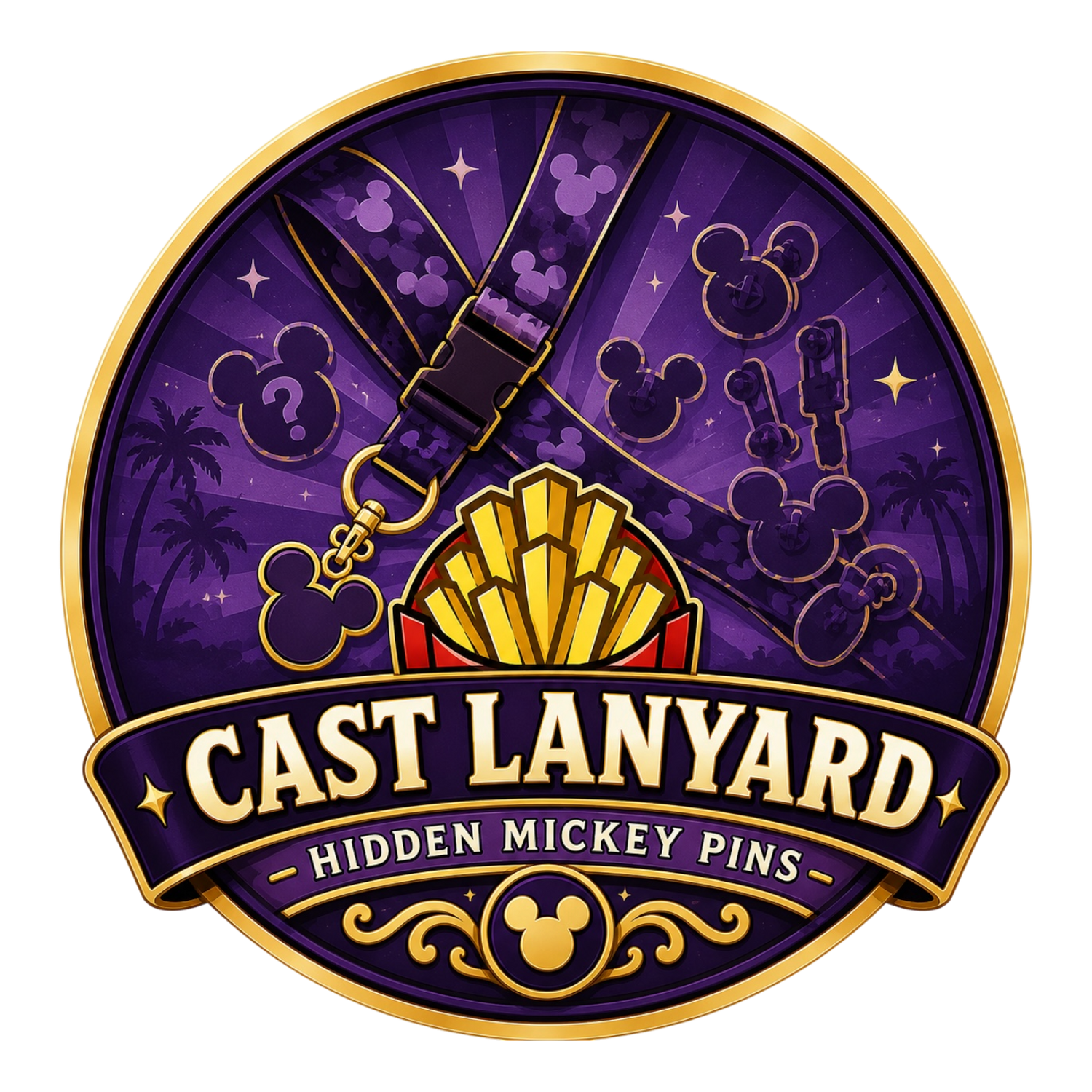 Cast Lanyard / Hidden Mickey Pins