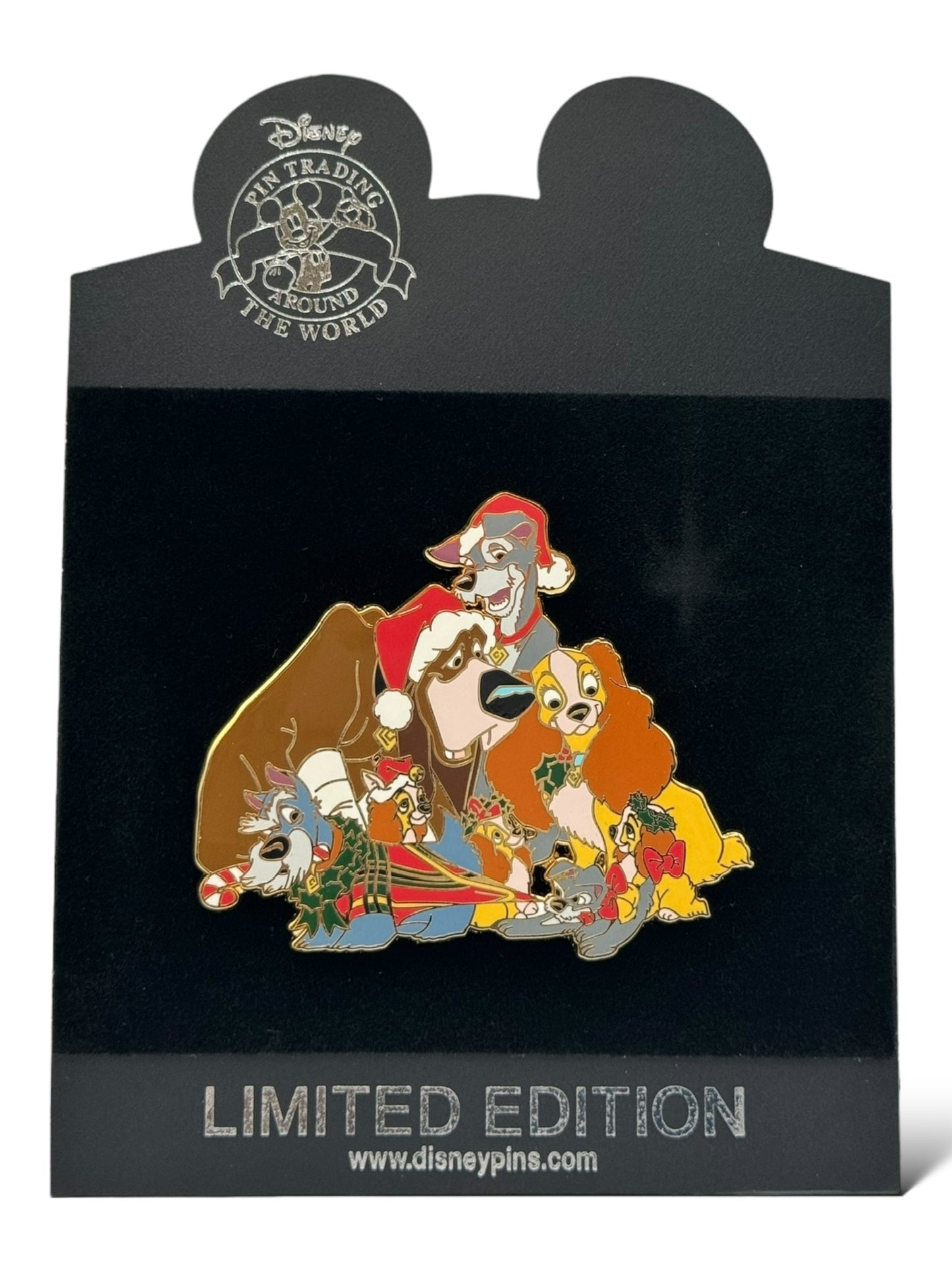 Disney Shopping Lady and The Tramp Christmas Jumbo Pin