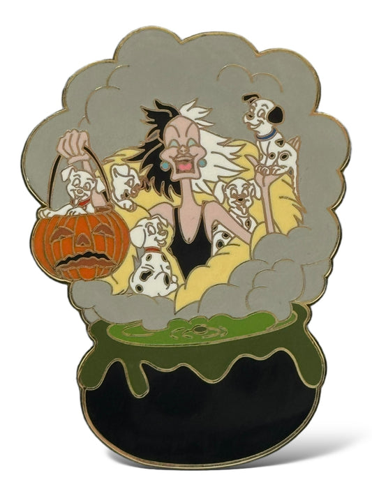 Disney Shopping Halloween Party Cruella and Pups with Cauldron Pin