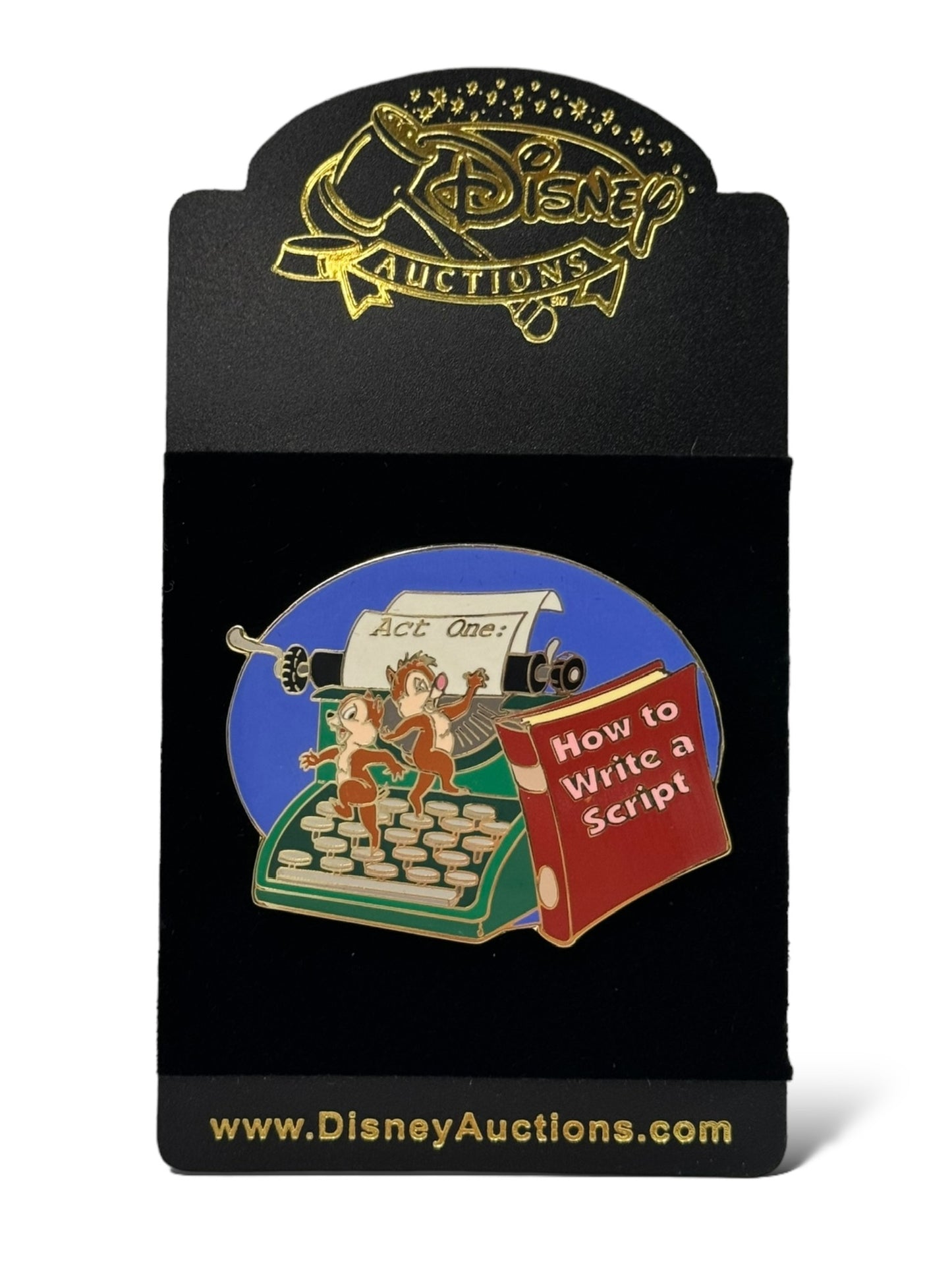 Disney Auctions Chip n' Dale on Typewriter Pin