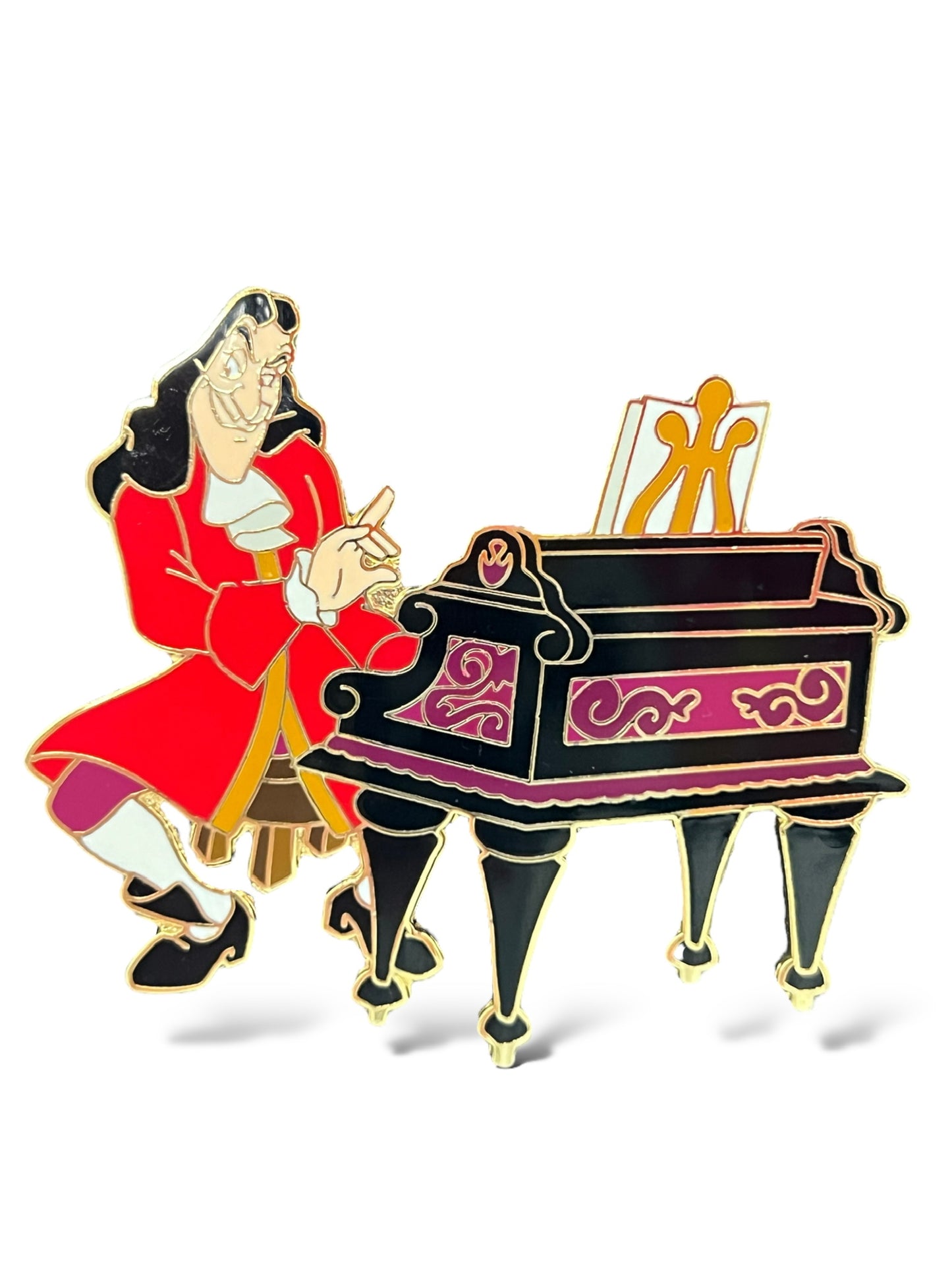 Disney Auctions Captain Hook Playing Piano Pin