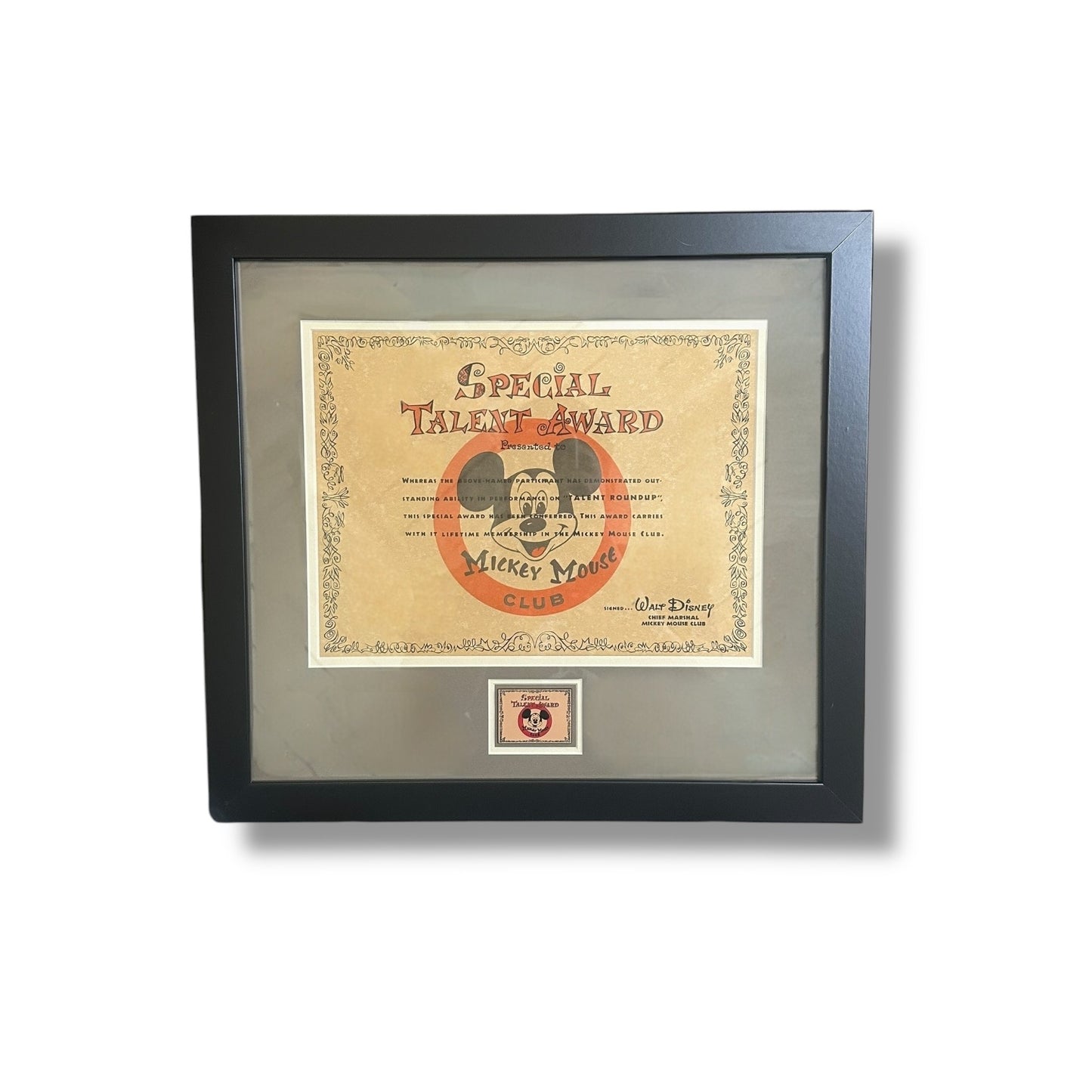 Disney Auctions Special Talent Card Mickey Mouse Club Frame Set