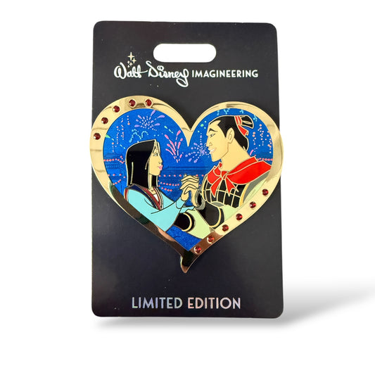 WDI Valentine Jeweled Heart Mulan and Li Shang Pin