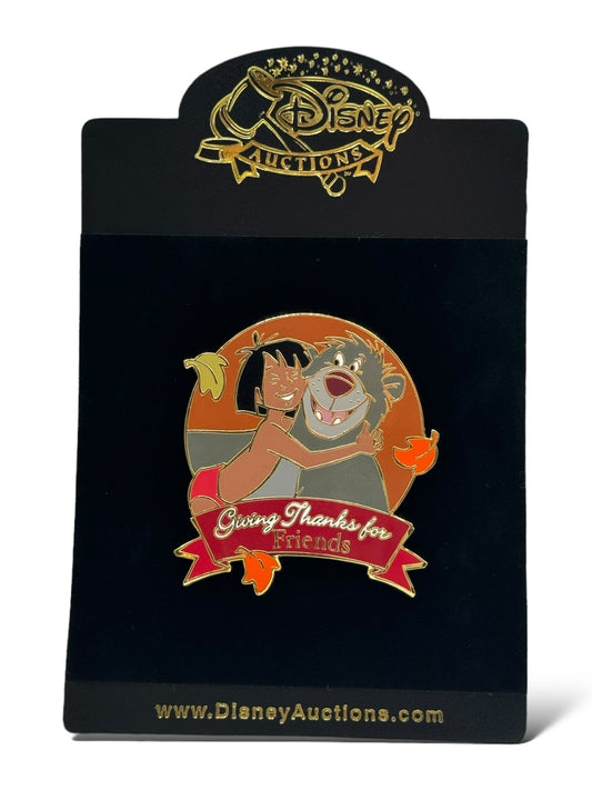 Disney Auctions Giving Thanks For Friends Baloo and Mowgli Pin