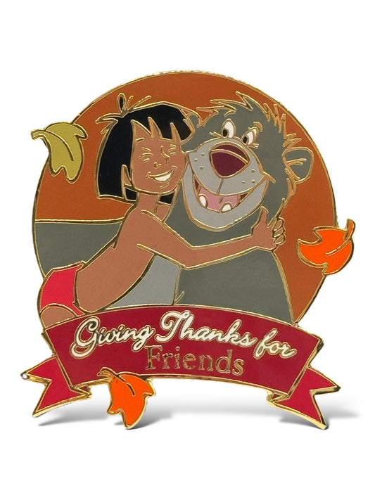 Disney Auctions Giving Thanks For Friends Baloo and Mowgli Pin