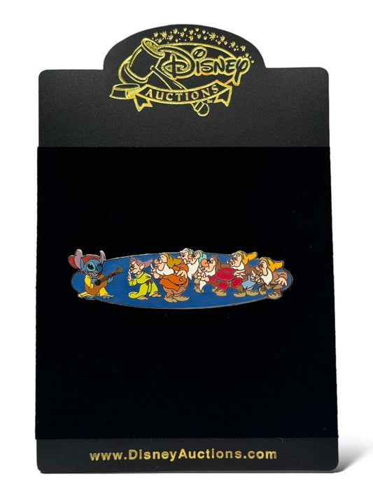 Artist Proof Disney Auctions Stitch With Dwarfs Silver Metal Pin