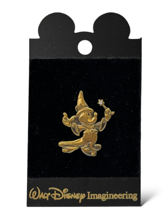 WDI Gold Tone Sorcerer Mickey Jeweled Pin