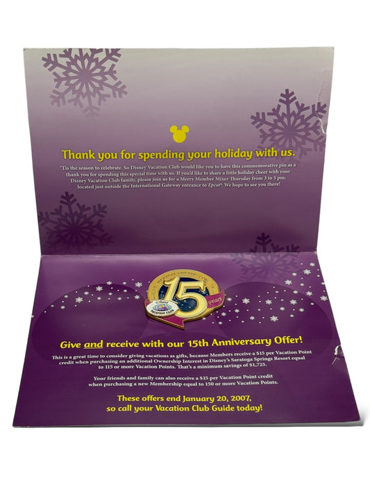 DVC 15th Anniversary Happy Holidays Pin