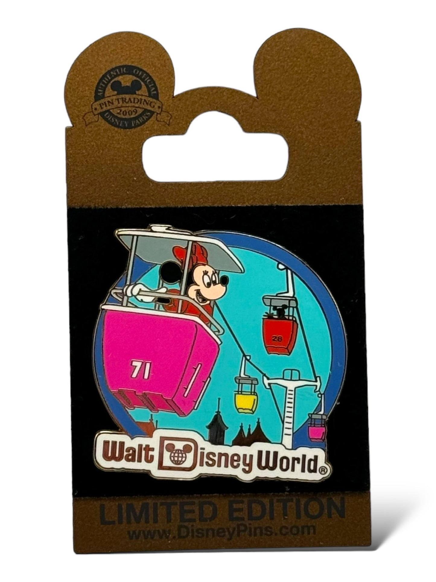 WDW Gold Card Collection Retro Walt Disney World Minnie Mouse on Skyway Pin