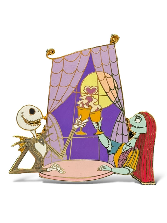 Disney Auctions Nightmare Before Christmas Jack and Sally Date Nite Jumbo Pin