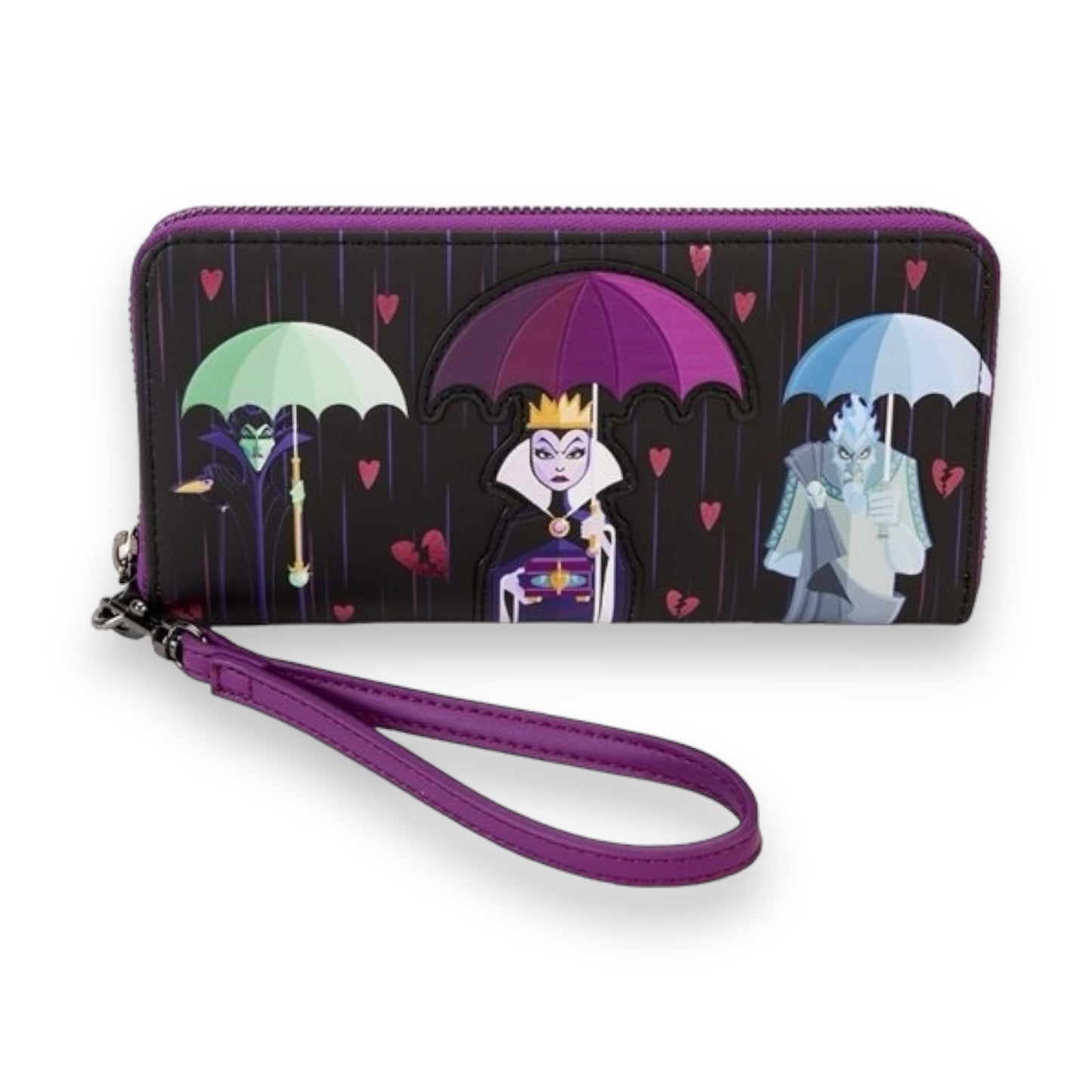 Loungefly Disney Villains Curse Your Hearts Zip-Around Wristlet Wallet