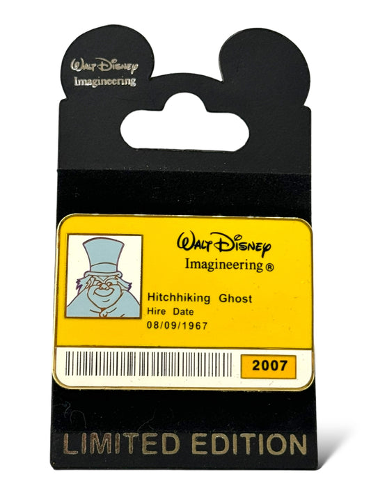 WDI Identification Badge Hitchhiking Ghost Phineas Yellow Card Pin