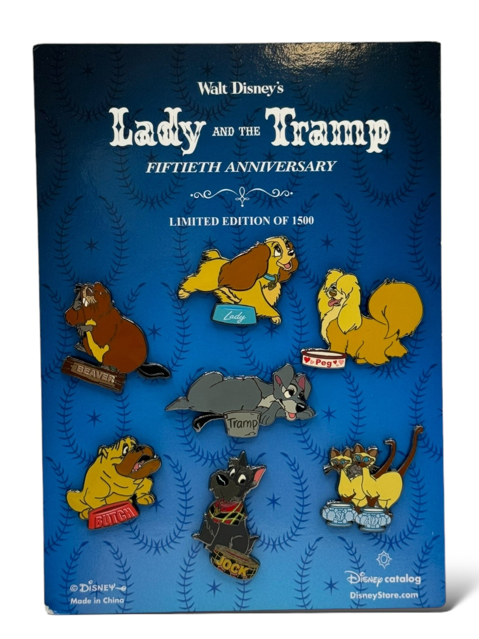 Disney Lady and the Tramp ピンバッジセット Disney Catalog 50th Anniversary Lady and The Tramp Pin Set