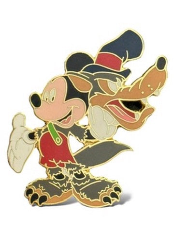 Disney Direct Haunted Halloween Tombstone Mickey and Big Bad Wolf Pin