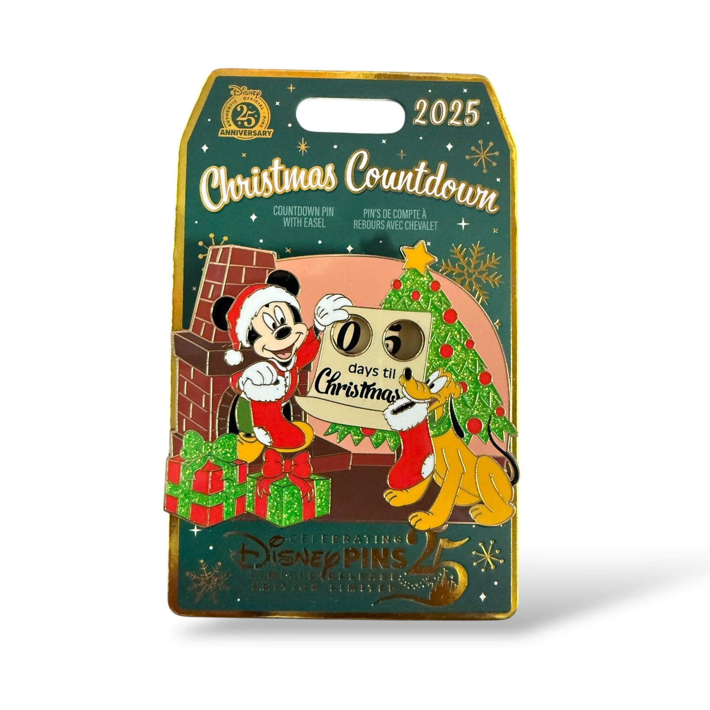 Disney Parks Santa Mickey and Pluto Countdown to Christmas with Dials Pin