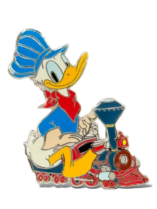 Artist Proof Disney Auctions Train Conductors Donald Duck Silver Metal Pin