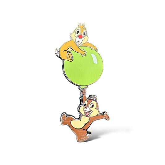 DLRP Character Balloons Chip n' Dale Green Balloon Pin