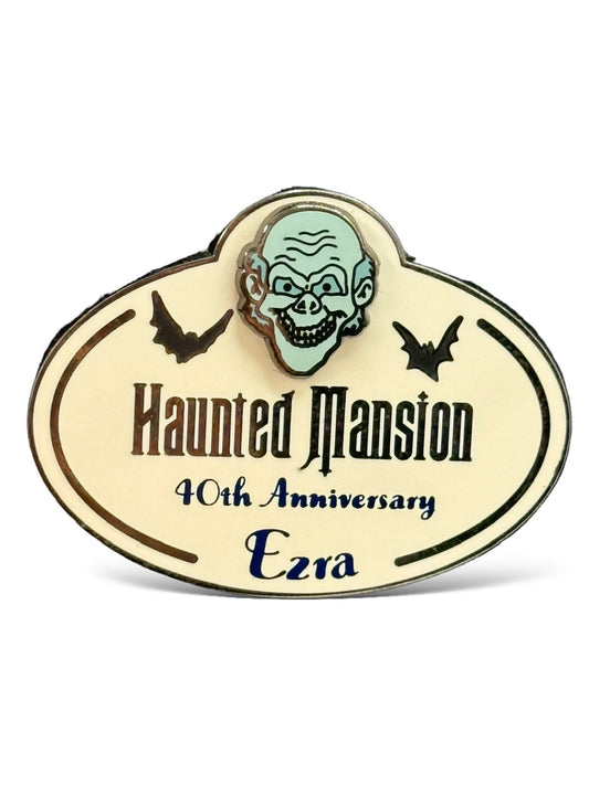 WDI Haunted Mansion 40th Anniversary Name Tag Ezra Pin
