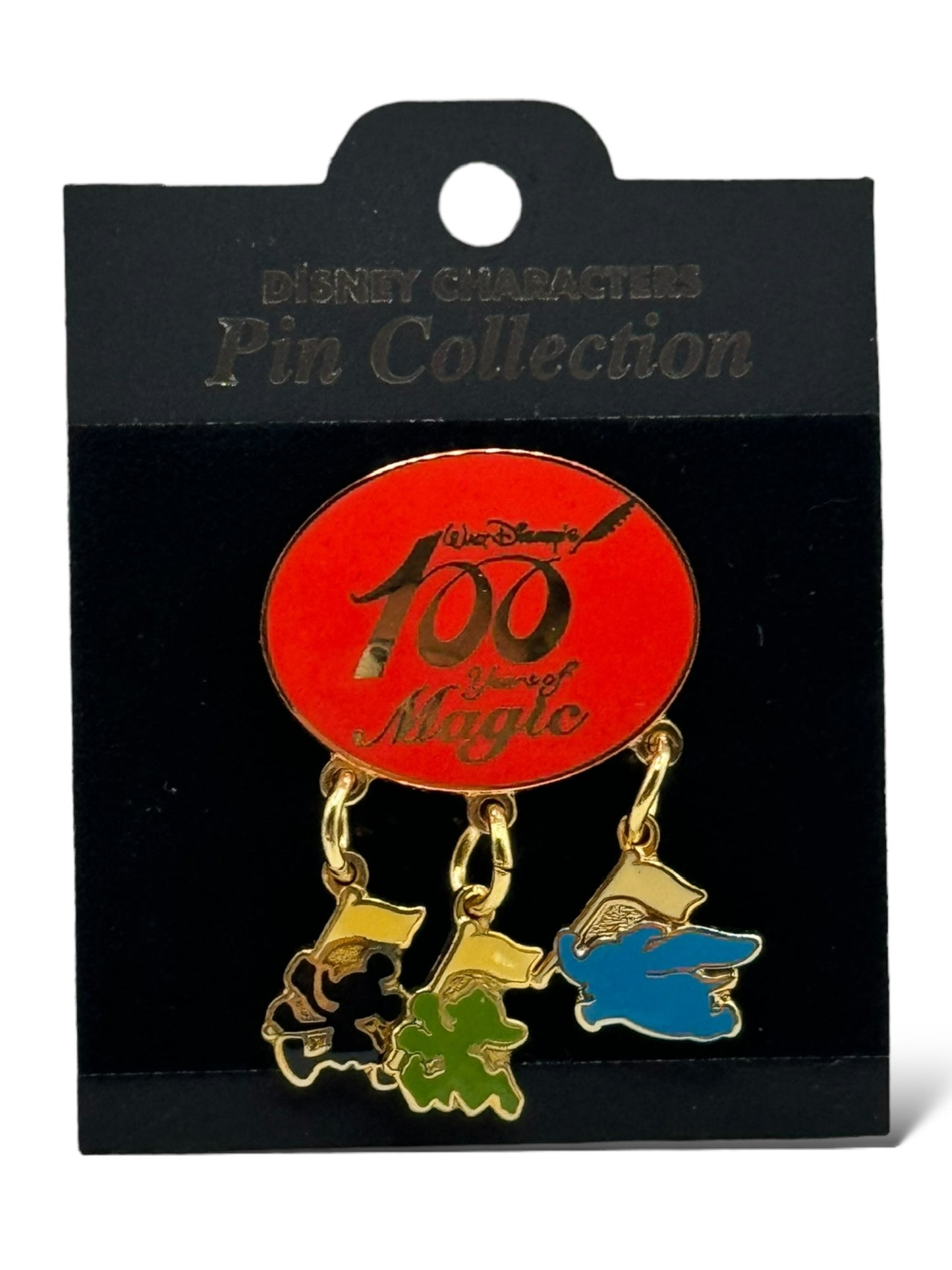 JDS 100 Years of Magic Mickey, Dumbo & Dopey Circle Flag Pin