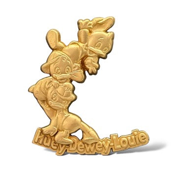 JDS 100 Relief Gold Tone Huey, Dewey, and Louie Pin