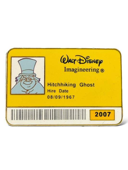 WDI Identification Badge Hitchhiking Ghost Phineas Yellow Card Pin