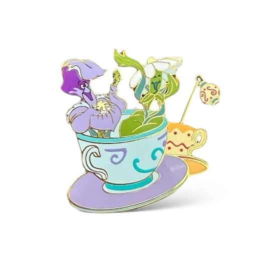 DLRP Mad Hatter's Teacups Golden Afternoon Flowers Pin