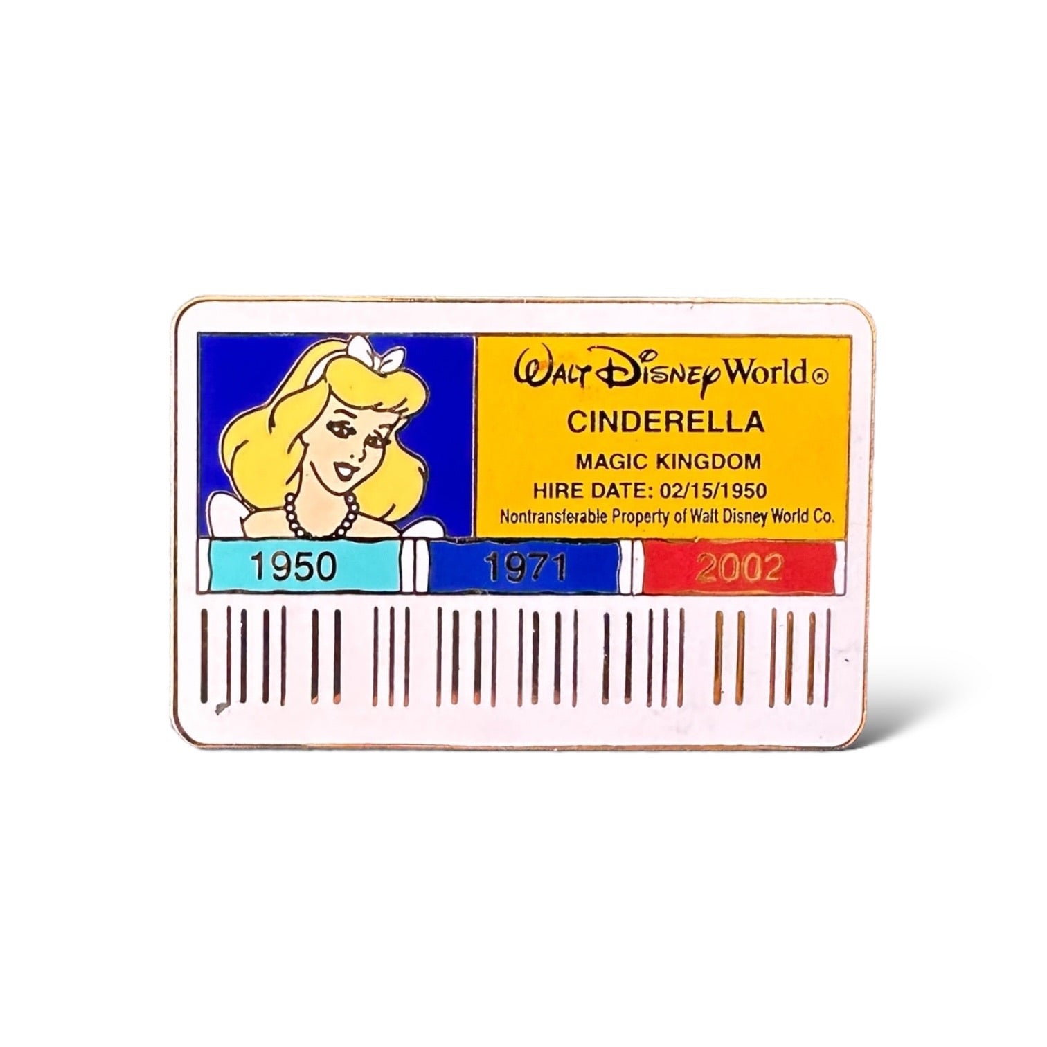 DEC Walt Disney Company ID Badge Cinderella Magic Kingdom Pin