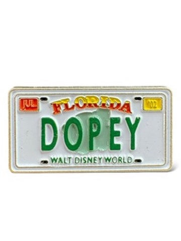 Cast Lanyard Florida License Plates Dopey Hidden Mickey Pin