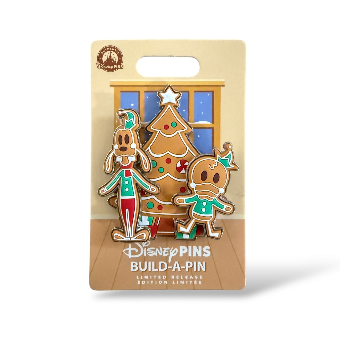 Disney Parks Donald and Goofy Gingerbread Build-a-Pin Set