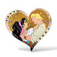 WDI Valentine Jeweled Heart Esmeralda and Phoebus Pin