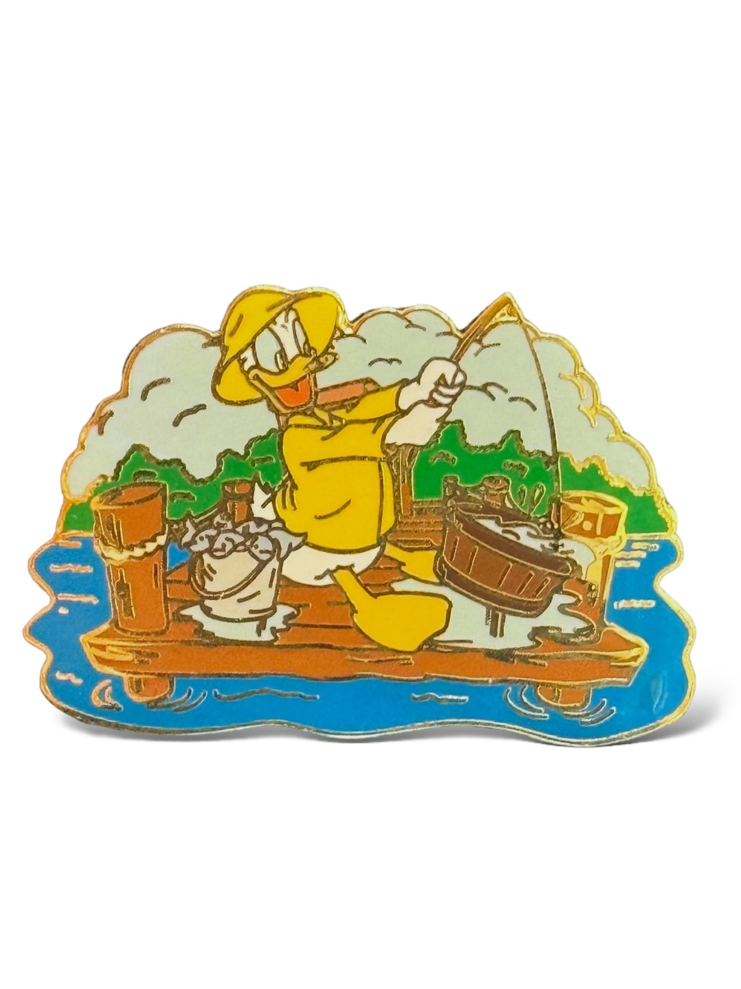 JDS Walt Disney 100th Year Donald Duck Fisherman Pin