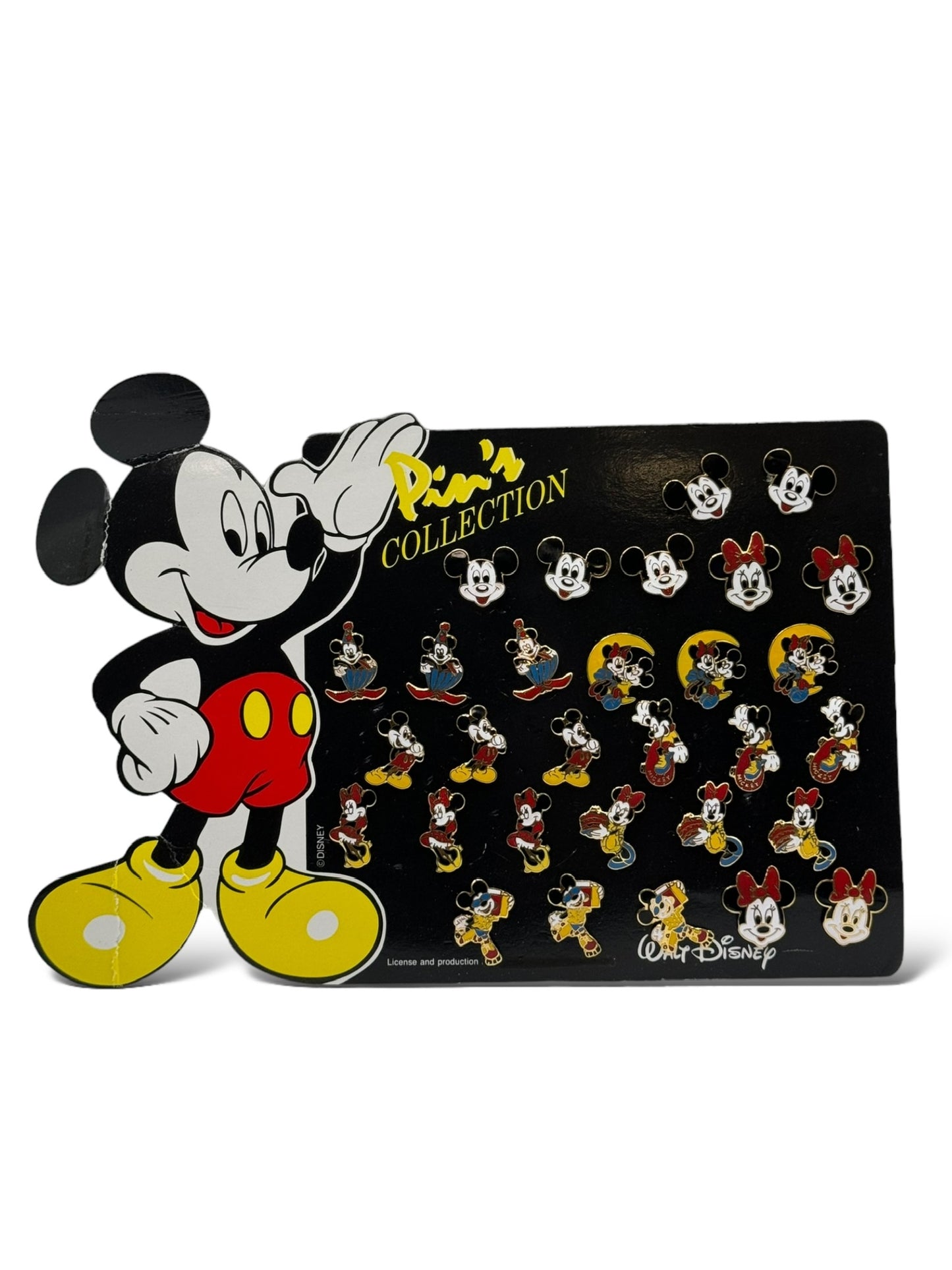 Vintage Mickey and Minnie Pin Display