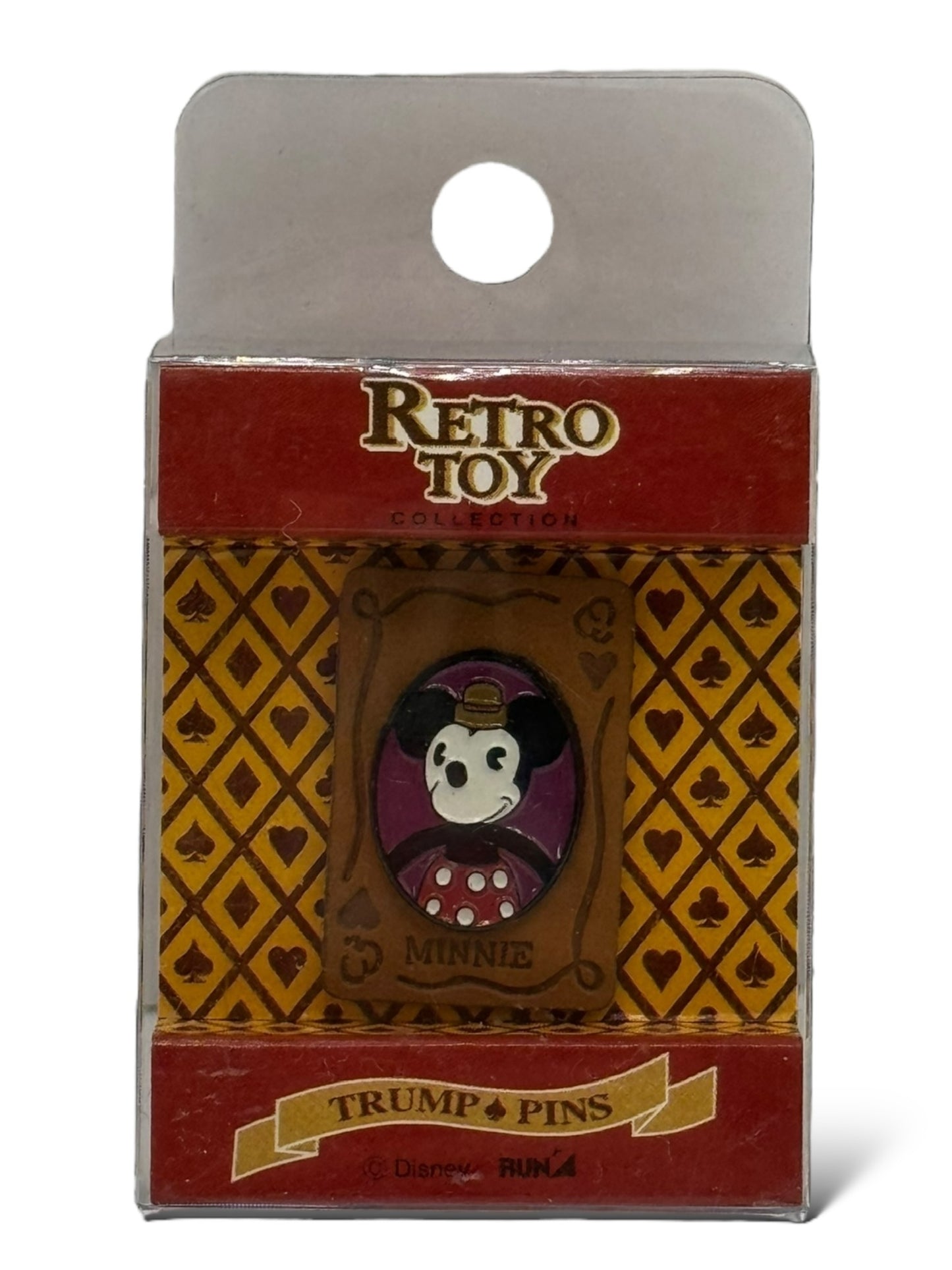 JDS Leather Trump Playing Cards Minnie Mouse Queen of Hearts Pin