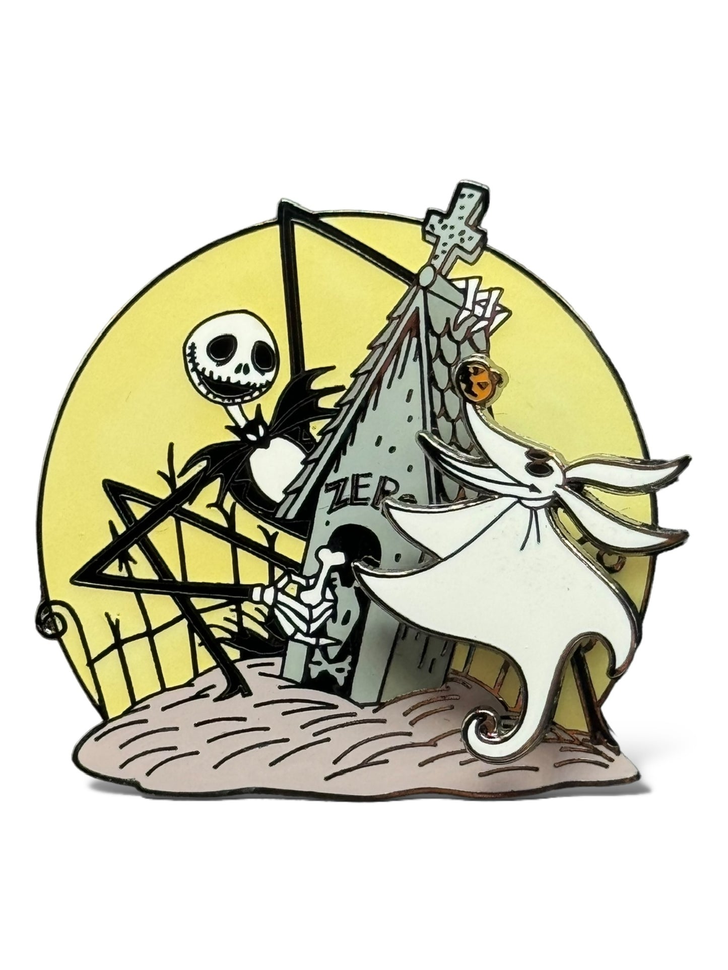 Disney Parks Nightmare Before Christmas Doghouse Moon Jack & Zero Pin