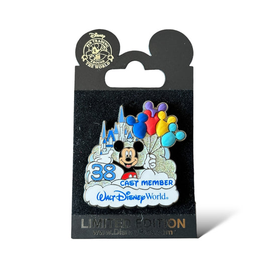 DEC Cast Member Walt Disney World 38th Anniversary Mickey Pin