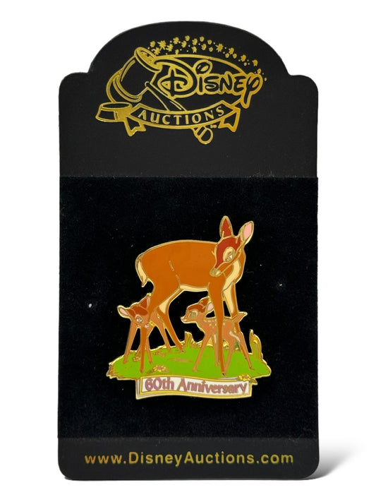 Artist Proof Disney Auctions Bambi 60th Anniversary Bambi, Faline, and Mother Gold Metal Pin