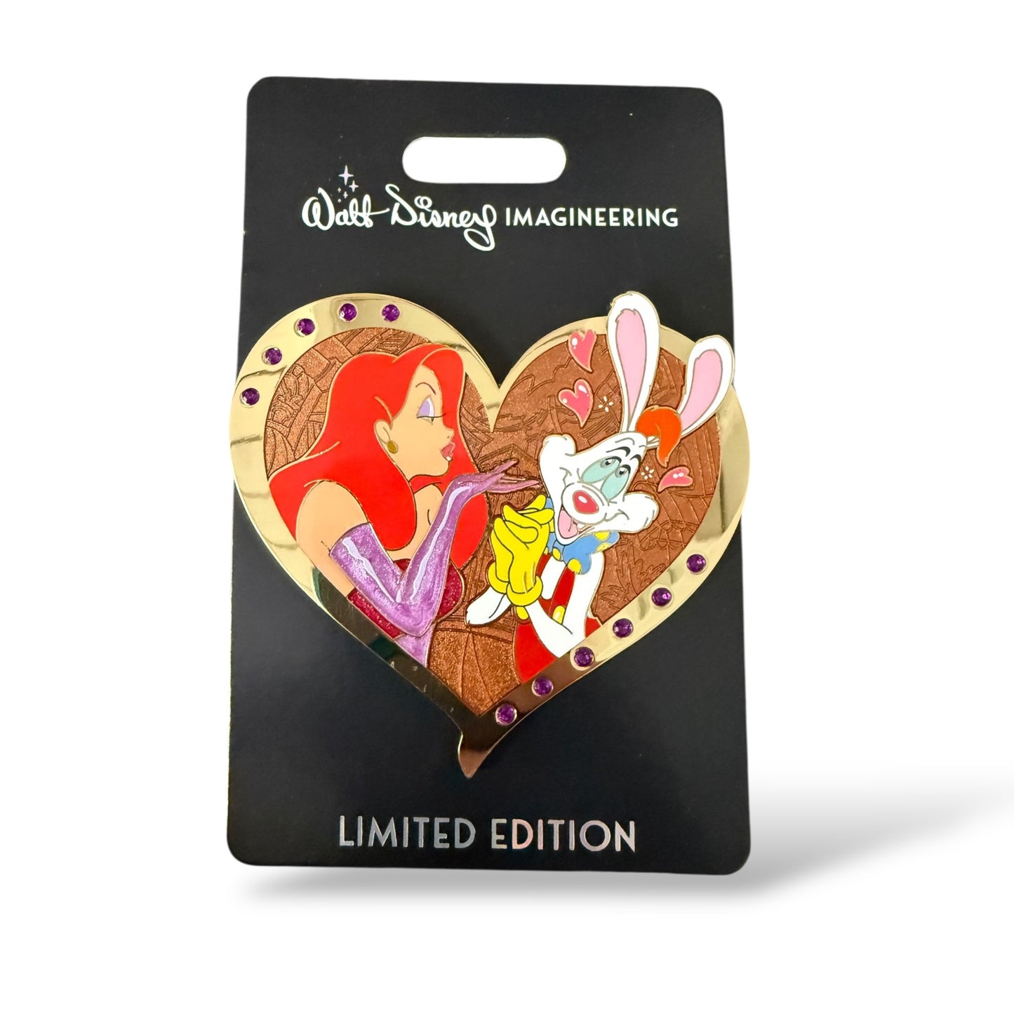 WDI Valentine Jeweled Heart Jessica and Roger Pin