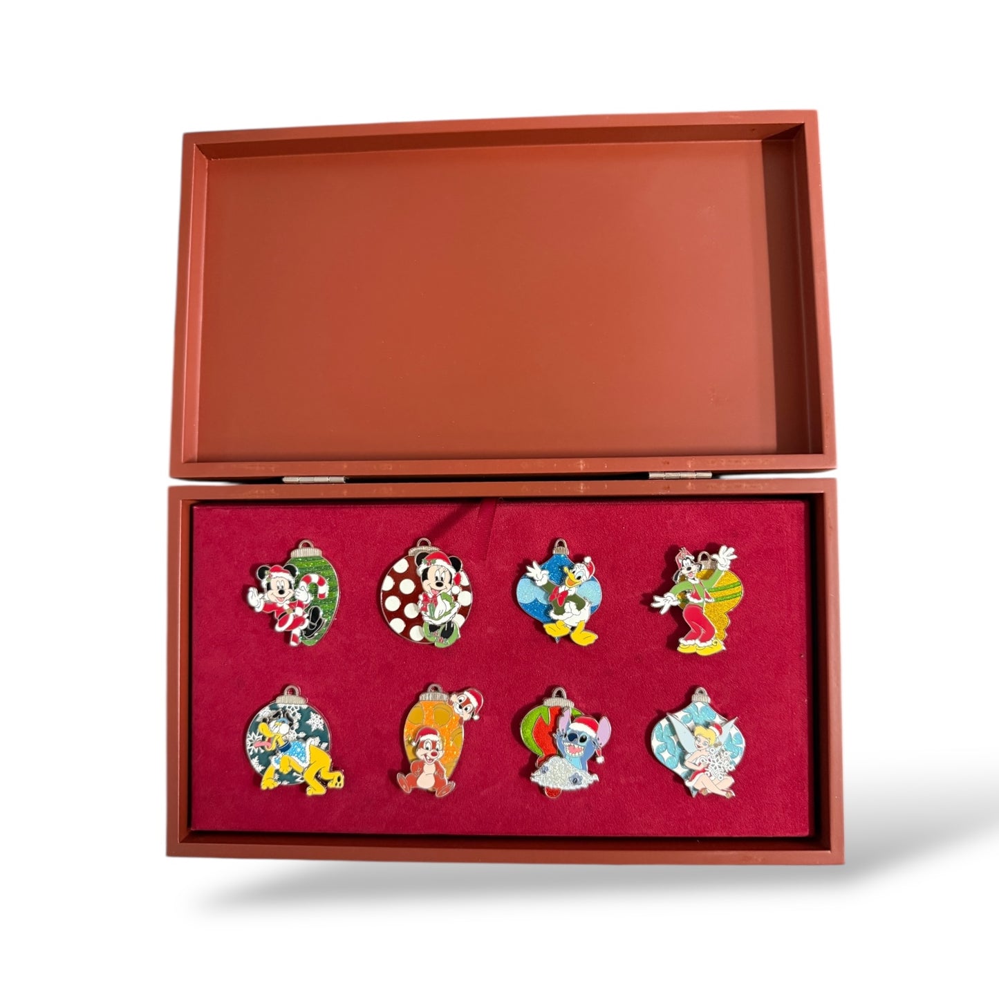 WDW Mickey and Friends Christmas Ornaments Box Pin Set