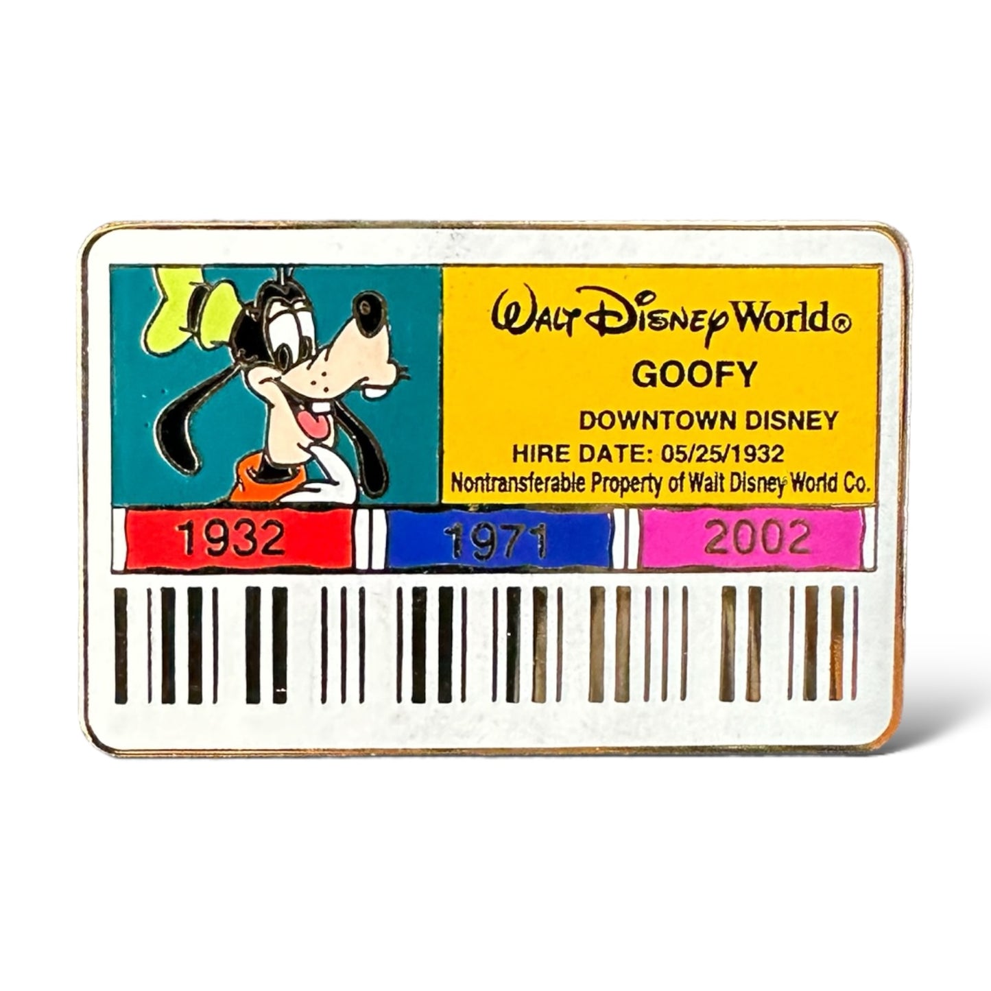 DEC Walt Disney Company ID Badge Goofy Downtown Disney Pin