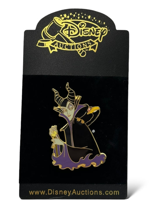 Disney Auctions Maleficent with Diablo on Shoulder Looking Back Pin