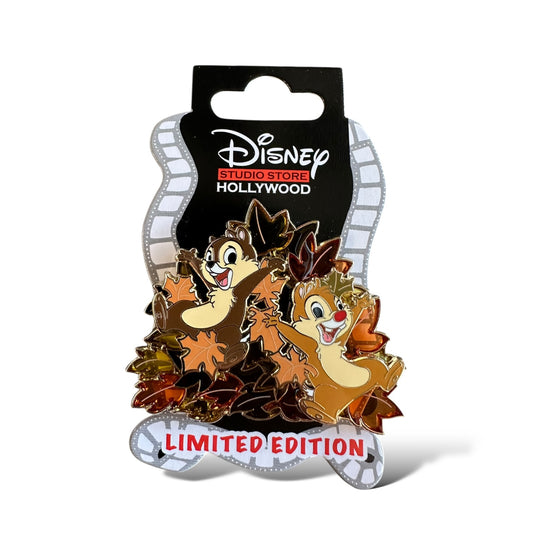 DSSH Jumping in Fall Leaves Chip n' Dale Pin