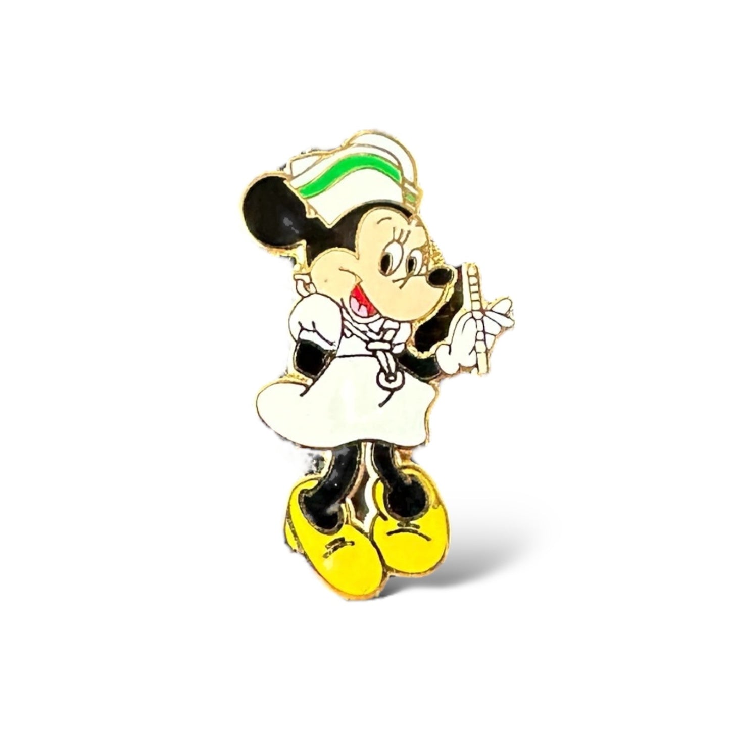 DEC Nurse Minnie Green Stripe Cap Pin