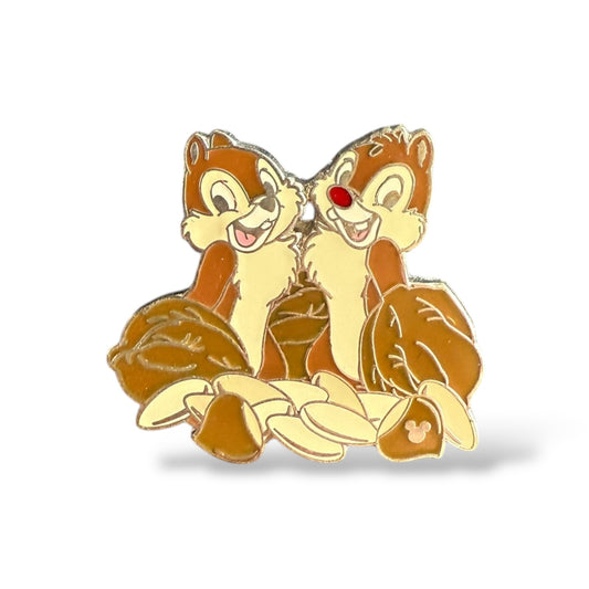 Cast Lanyard Chip n' Dale Health Food Acorns and Walnuts Hidden Mickey Pin
